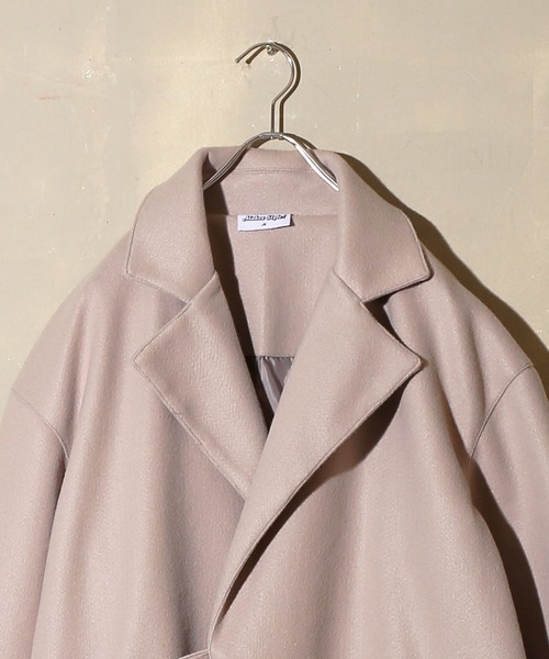 SPINNS(スピンズ)の「ビックシルエット メルトンタイロッケンコート(トレンチコート・メンズ・ブラック/ブラウン/グレー・M/L)」の6枚目の写真