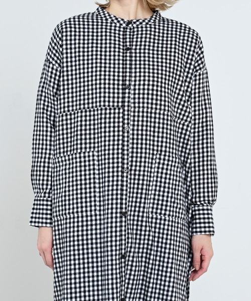 LUPILIEN（ルピリアン）の「【LUPILIEN】ネルバンドカラーシャツワンピース（ワンピース・レディース・ブラック/オフホワイト/グリーン・FREE）」の10枚目の写真