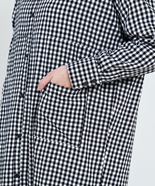 LUPILIEN（ルピリアン）の「【LUPILIEN】ネルバンドカラーシャツワンピース（ワンピース・レディース・ブラック/オフホワイト/グリーン・FREE）」の12枚目の写真