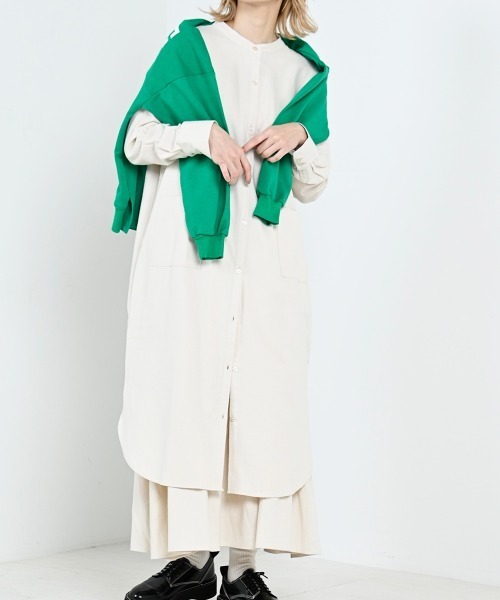 LUPILIEN（ルピリアン）の「【LUPILIEN】ネルバンドカラーシャツワンピース（ワンピース・レディース・ブラック/オフホワイト/グリーン・FREE）」の14枚目の写真