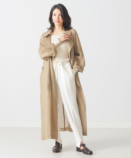 BEAMS LIGHTS(ビームスライツ)の「BEAMS LIGHTS / シアートレンチコート(その他アウター・レディース・ベージュ/ブラック・ONE SIZE)」の13枚目の写真