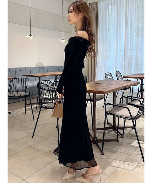 RESEXXY(リゼクシー)の「オフショルプリーツ切替え長袖ワンピース(ワンピース・レディース・アイボリー/ピンク/ブルー/ブラック・FREE)」の21枚目の写真