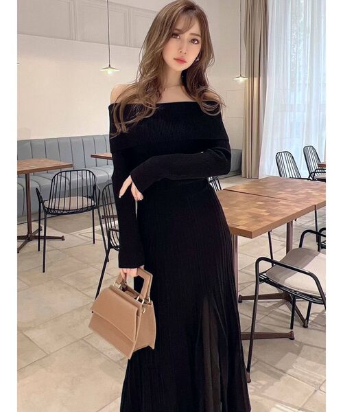 RESEXXY(リゼクシー)の「オフショルプリーツ切替え長袖ワンピース(ワンピース・レディース・アイボリー/ピンク/ブルー/ブラック・FREE)」の19枚目の写真