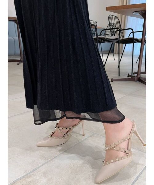 RESEXXY(リゼクシー)の「オフショルプリーツ切替え長袖ワンピース(ワンピース・レディース・アイボリー/ピンク/ブルー/ブラック・FREE)」の13枚目の写真