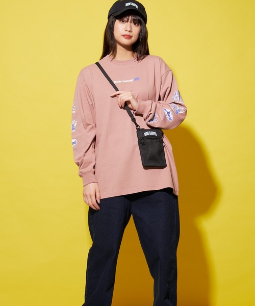 BEN DAVIS(ベンデイビス)の「【BEN DAVIS/ベンデイビス】フロントメッシュポケット付き ミニネックポーチ ショルダーバッグ ロゴ刺繍(ショルダーバッグ・メンズ・グリーン/レッド・FREE)」の3枚目の写真