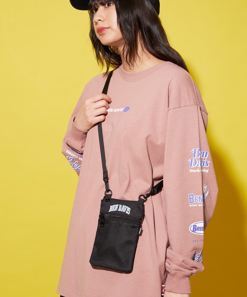 BEN DAVIS(ベンデイビス)の「【BEN DAVIS/ベンデイビス】フロントメッシュポケット付き ミニネックポーチ ショルダーバッグ ロゴ刺繍(ショルダーバッグ・メンズ・グリーン/レッド・FREE)」の6枚目の写真