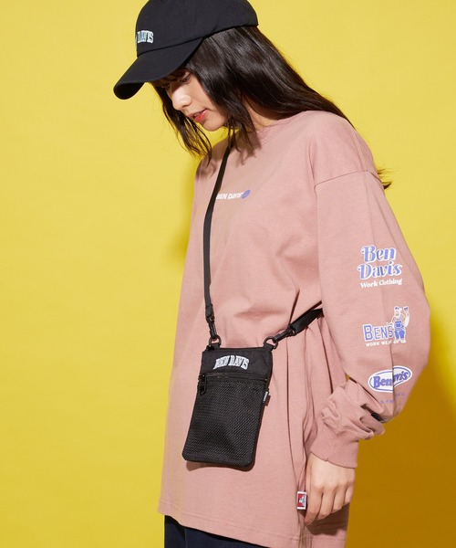 BEN DAVIS(ベンデイビス)の「【BEN DAVIS/ベンデイビス】フロントメッシュポケット付き ミニネックポーチ ショルダーバッグ ロゴ刺繍(ショルダーバッグ・メンズ・グリーン/レッド・FREE)」の7枚目の写真