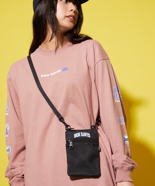 BEN DAVIS(ベンデイビス)の「【BEN DAVIS/ベンデイビス】フロントメッシュポケット付き ミニネックポーチ ショルダーバッグ ロゴ刺繍(ショルダーバッグ・メンズ・グリーン/レッド・FREE)」の10枚目の写真