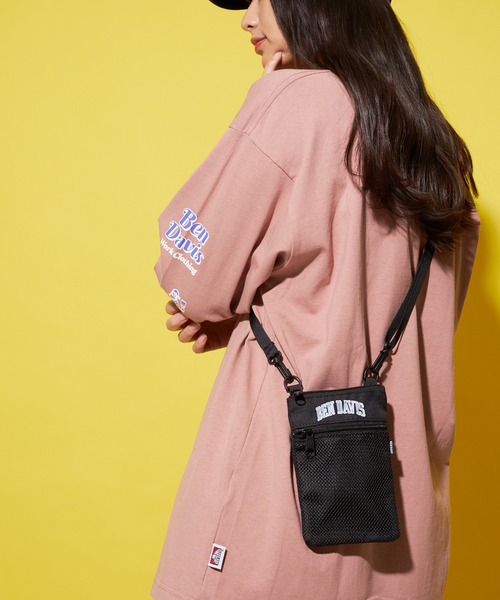 BEN DAVIS(ベンデイビス)の「【BEN DAVIS/ベンデイビス】フロントメッシュポケット付き ミニネックポーチ ショルダーバッグ ロゴ刺繍(ショルダーバッグ・メンズ・グリーン/レッド・FREE)」の12枚目の写真