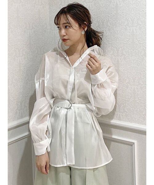 dazzlin(ダズリン)の「ブライトシャツ(シャツ/ブラウス・レディース・パープル/オフホワイト/グリーン・FREE)」の10枚目の写真