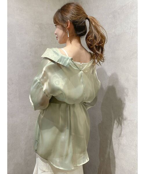 dazzlin(ダズリン)の「ブライトシャツ(シャツ/ブラウス・レディース・パープル/オフホワイト/グリーン・FREE)」の15枚目の写真