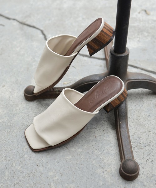 _fot ウッドヒールミュール _fot フォート 「wood heel mules_square □」 - WEEKENDER SHOP