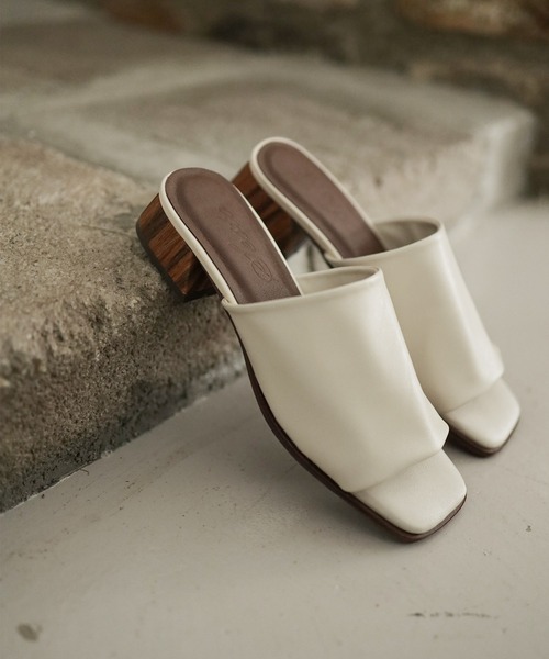 _fot ウッドヒールミュール _Fot｜wood heel mule_circle - HOEK(フーク) | キナリノモール