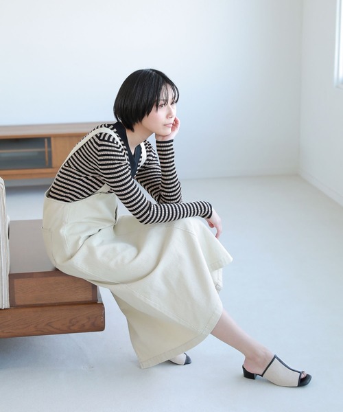 LAKOLE（ラコレ）の「ハイウエストストラップデニムスカート / 266021（ジャンパースカート・レディース・クリアブルー/グレー/ナチュラル・SMALL/MEDIUM）」の3枚目の写真