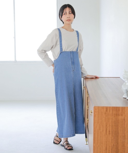 LAKOLE（ラコレ）の「ハイウエストストラップデニムスカート / 266021（ジャンパースカート・レディース・クリアブルー/グレー/ナチュラル・SMALL/MEDIUM）」の12枚目の写真