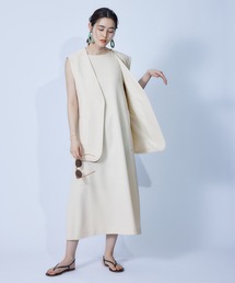 【洗える】エステルソフトツイル前後2WAYノースリーブワンピース /WEB限定