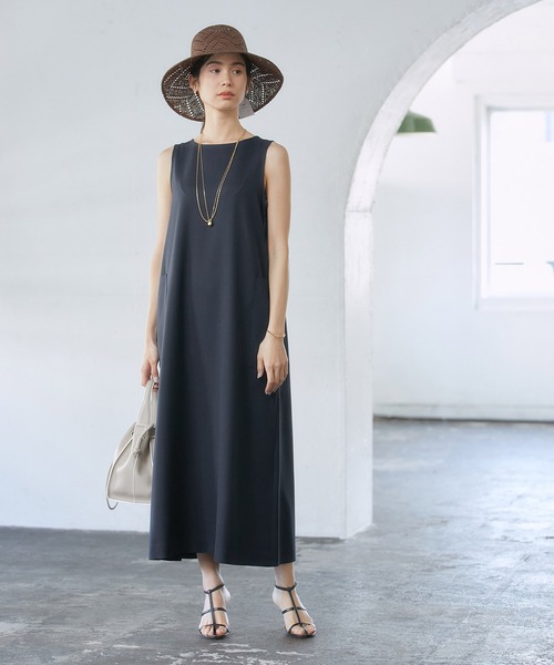 ROPE'（ロペ）の「【洗える】エステルソフトツイル前後2WAYノースリーブワンピース /WEB限定（ワンピース・レディース・ネイビー/オフホワイト・38）」の11枚目の写真