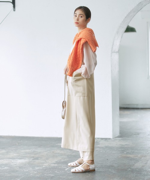 ROPE'（ロペ）の「【洗える】エステルソフトツイル前後2WAYノースリーブワンピース /WEB限定（ワンピース・レディース・ネイビー/オフホワイト・38）」の5枚目の写真