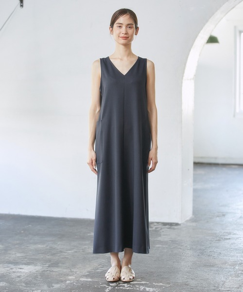 ROPE'（ロペ）の「【洗える】エステルソフトツイル前後2WAYノースリーブワンピース /WEB限定（ワンピース・レディース・ネイビー/オフホワイト・38）」の14枚目の写真