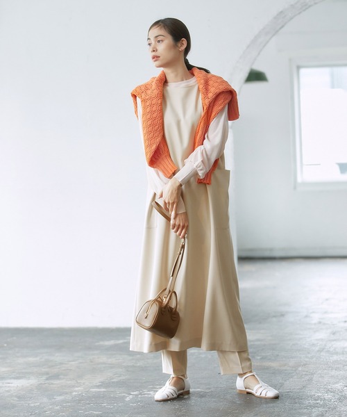 ROPE'（ロペ）の「【洗える】エステルソフトツイル前後2WAYノースリーブワンピース /WEB限定（ワンピース・レディース・ネイビー/オフホワイト・38）」の10枚目の写真