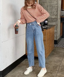 meJane | マルチボーダークルーネックロンＴ(Tシャツ/カットソー)