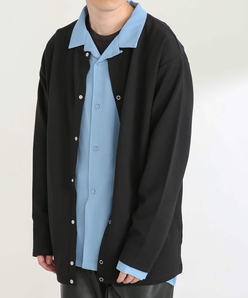 SENSE OF PLACE by URBAN RESEARCH(センスオブプレイスバイアーバンリサーチ)の「『ユニセックス』ツイルポンチクルーネックカーディガン(カーディガン/ボレロ・メンズ・アイボリー/ブラック/グリーン/ネイビー・MEDIUM/LARGE)」の17枚目の写真