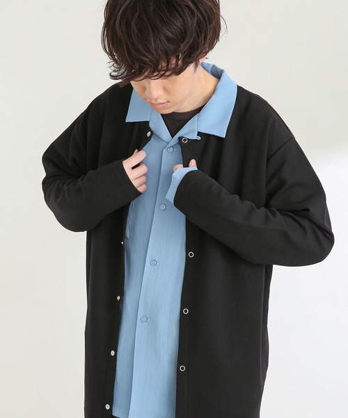 SENSE OF PLACE by URBAN RESEARCH(センスオブプレイスバイアーバンリサーチ)の「『ユニセックス』ツイルポンチクルーネックカーディガン(カーディガン/ボレロ・メンズ・アイボリー/ブラック/グリーン/ネイビー・MEDIUM/LARGE)」の15枚目の写真