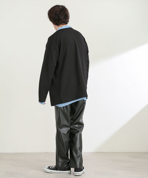 SENSE OF PLACE by URBAN RESEARCH(センスオブプレイスバイアーバンリサーチ)の「『ユニセックス』ツイルポンチクルーネックカーディガン(カーディガン/ボレロ・メンズ・アイボリー/ブラック/グリーン/ネイビー・MEDIUM/LARGE)」の11枚目の写真