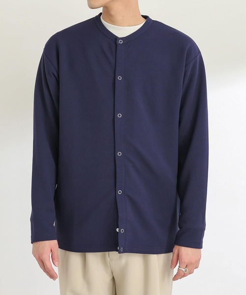 SENSE OF PLACE by URBAN RESEARCH(センスオブプレイスバイアーバンリサーチ)の「『ユニセックス』ツイルポンチクルーネックカーディガン(カーディガン/ボレロ・メンズ・アイボリー/ブラック/グリーン/ネイビー・MEDIUM/LARGE)」の10枚目の写真