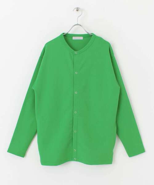 SENSE OF PLACE by URBAN RESEARCH(センスオブプレイスバイアーバンリサーチ)の「『ユニセックス』ツイルポンチクルーネックカーディガン(カーディガン/ボレロ・メンズ・アイボリー/ブラック/グリーン/ネイビー・MEDIUM/LARGE)」の6枚目の写真