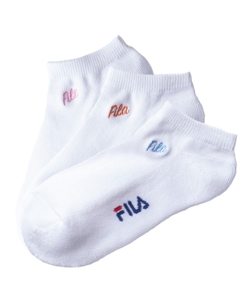 FILA(フィラ)の「FILA フィラ ブランド ロゴ ワンポイント 足底パイル アンクルソックス くるぶし 靴下 23cm 24cm 25cm(ソックス/靴下・レディース・ホワイト/マルチ/ブラック/ブラック系その他/その他/ホワイト系その他・23~25cm/23cm~25cm)」の3枚目の写真