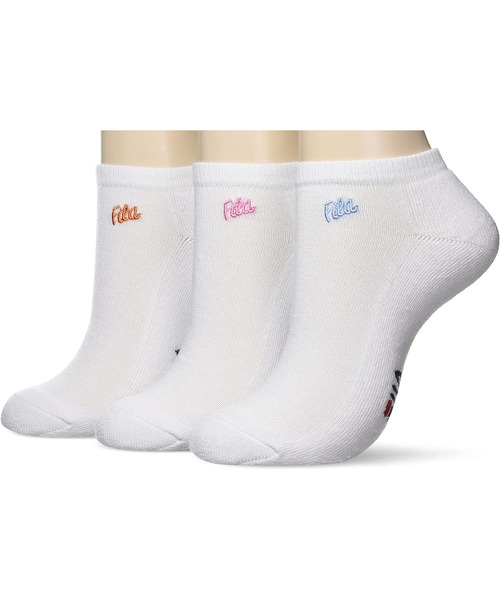 FILA(フィラ)の「FILA フィラ ブランド ロゴ ワンポイント 足底パイル アンクルソックス くるぶし 靴下 23cm 24cm 25cm(ソックス/靴下・レディース・ホワイト/マルチ/ブラック/ブラック系その他/その他/ホワイト系その他・23~25cm/23cm~25cm)」の2枚目の写真