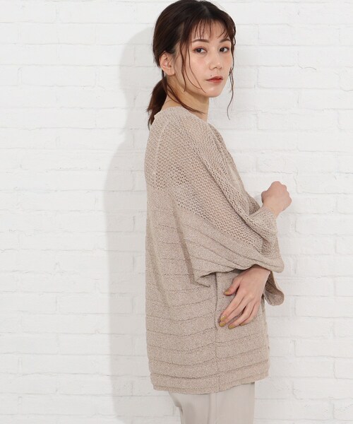 SHOO・LA・RUE(シューラルー)の「◆ブークレメッシュ切り替えニットプルオーバー(ニット/セーター・レディース・ホワイト系/ピンク系/サンドベージュ/ブラック・00)」の11枚目の写真