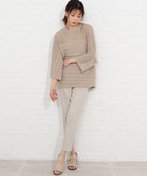 SHOO・LA・RUE(シューラルー)の「◆ブークレメッシュ切り替えニットプルオーバー(ニット/セーター・レディース・ホワイト系/ピンク系/サンドベージュ/ブラック・00)」の13枚目の写真