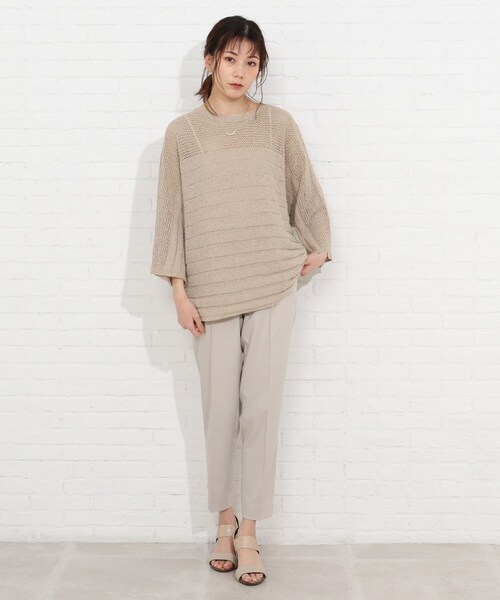 SHOO・LA・RUE(シューラルー)の「◆ブークレメッシュ切り替えニットプルオーバー(ニット/セーター・レディース・ホワイト系/ピンク系/サンドベージュ/ブラック・00)」の14枚目の写真