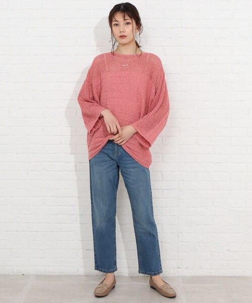 SHOO・LA・RUE(シューラルー)の「◆ブークレメッシュ切り替えニットプルオーバー(ニット/セーター・レディース・ホワイト系/ピンク系/サンドベージュ/ブラック・00)」の18枚目の写真