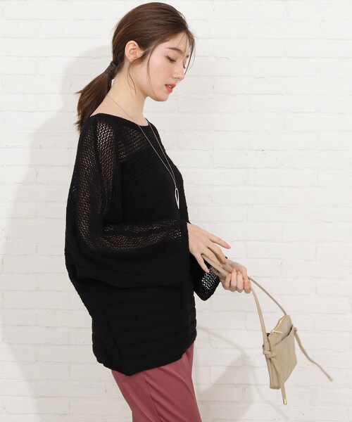 SHOO・LA・RUE(シューラルー)の「◆ブークレメッシュ切り替えニットプルオーバー(ニット/セーター・レディース・ホワイト系/ピンク系/サンドベージュ/ブラック・00)」の21枚目の写真