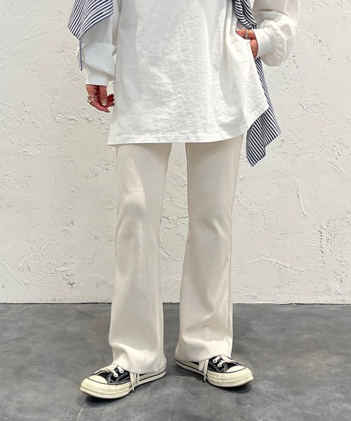 apres jour mignon(アプレジュールミニョン)の「カットオフリブパンツ【ZOZOTOWN限定アイテム】(その他パンツ・レディース・アイボリー/グリーン/ピンク/オレンジ/ブラック・SMALL/MEDIUM/X-LARGE)」の6枚目の写真