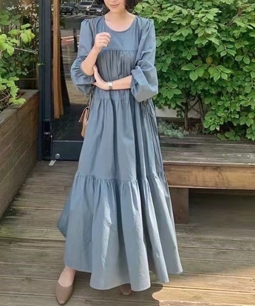 sakishimatokyo（サキシマトーキョー）の「ロングティアードワンピース（ワンピース・レディース・ブラック/ブルー/キャメル・FREE）」の6枚目の写真