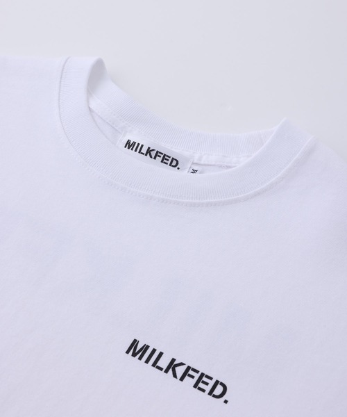 MILKFED.（ミルクフェド）の「BASIC STENCIL WIDE S/S TEE/ブランドロゴ　プリントTシャツ/半袖（Tシャツ/カットソー・レディース・ホワイト/チャコール/ライトピンク/ライトパープル/オフホワイト/ネイビー/ブラック/ライトブルー・S/M/L/XL）」の19枚目の写真