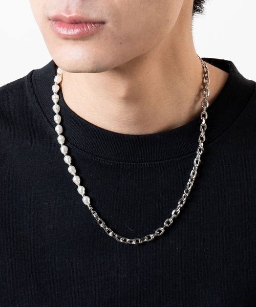 WEGO（ウィゴー）の「WEGO/チェーンミックスパールネックレス（ネックレス・メンズ・その他1/その他2/その他3・FREE）」の2枚目の写真