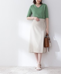 N.（N. Natural Beauty Basic） | 【S Size Line】◆サイドＺＩＰダブルクロスタイトスカート(スカート)