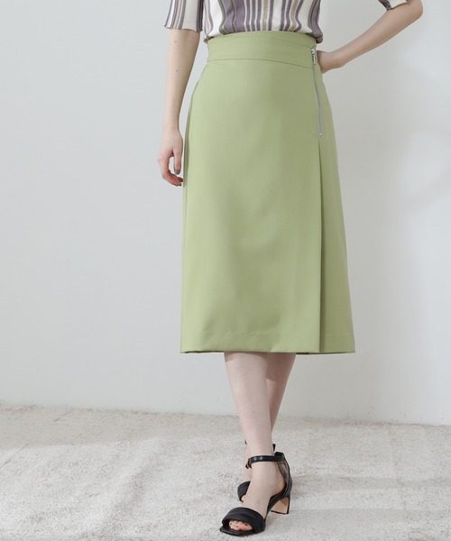 N.（N. Natural Beauty Basic）（エヌエヌナチュラルビューティーベーシック）の「【S Size Line】◆サイドＺＩＰダブルクロスタイトスカート（スカート・レディース・ネイビー/オフホワイト/オレンジ/ライトグリーン・SMALL/MEDIUM）」の20枚目の写真