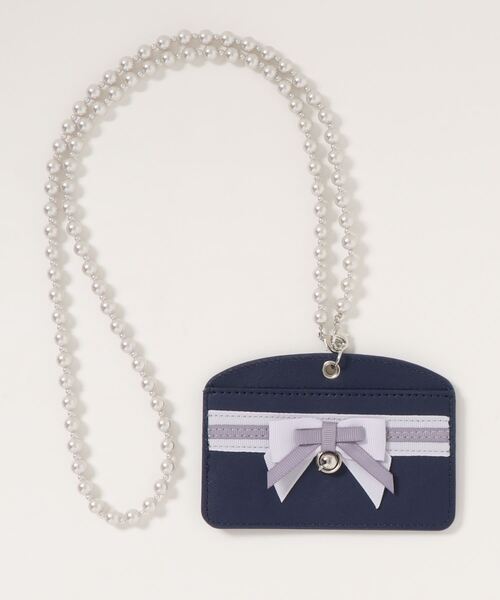 axes femme（アクシーズファム）の「配色リボン使いパスケース（パスケース・レディース・ネイビー/ワイン・MEDIUM）」の2枚目の写真