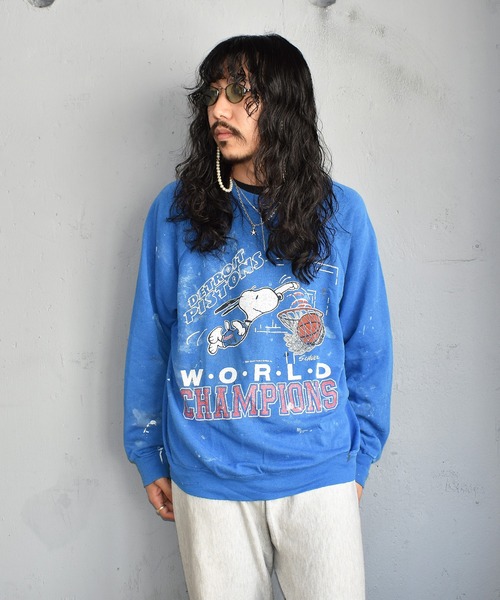 SNOOPY（スヌーピー）の「【ヴィンテージ古着】80's SNOOPY / スヌーピー NBA "DETROIT PISTONS" スウェット（スウェット・メンズ・ブルー・X-LARGE）」の9枚目の写真