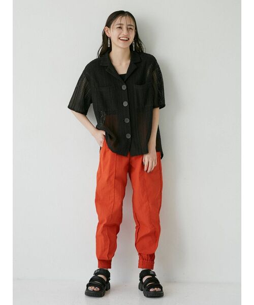 MURUA(ムルーア)の「ワッシャーナイロンパンツ(カーゴパンツ・レディース・ダークグレー/オレンジ/グリーン/ベージュ・FREE)」の11枚目の写真