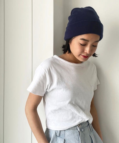 CANAL JEAN(キャナルジーン)の「El mar(エルマール) アクリルカラーニット帽(ニットキャップ/ビーニー・レディース・ホワイト/ブラック/ベージュ/ネイビー/イエロー・ONE SIZE)」の5枚目の写真