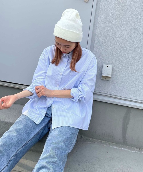 CANAL JEAN(キャナルジーン)の「El mar(エルマール) アクリルカラーニット帽(ニットキャップ/ビーニー・レディース・ホワイト/ブラック/ベージュ/ネイビー/イエロー・ONE SIZE)」の2枚目の写真