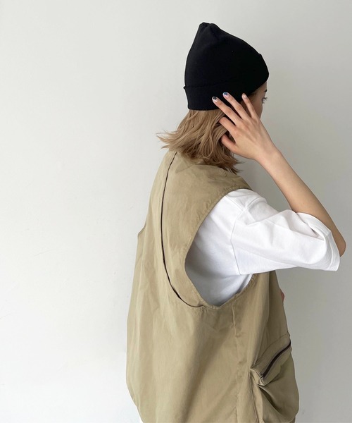 CANAL JEAN(キャナルジーン)の「El mar(エルマール) アクリルカラーニット帽(ニットキャップ/ビーニー・レディース・ホワイト/ブラック/ベージュ/ネイビー/イエロー・ONE SIZE)」の7枚目の写真