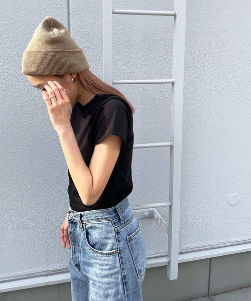 CANAL JEAN(キャナルジーン)の「El mar(エルマール) アクリルカラーニット帽(ニットキャップ/ビーニー・レディース・ホワイト/ブラック/ベージュ/ネイビー/イエロー・ONE SIZE)」の10枚目の写真